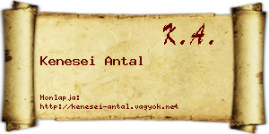 Kenesei Antal névjegykártya